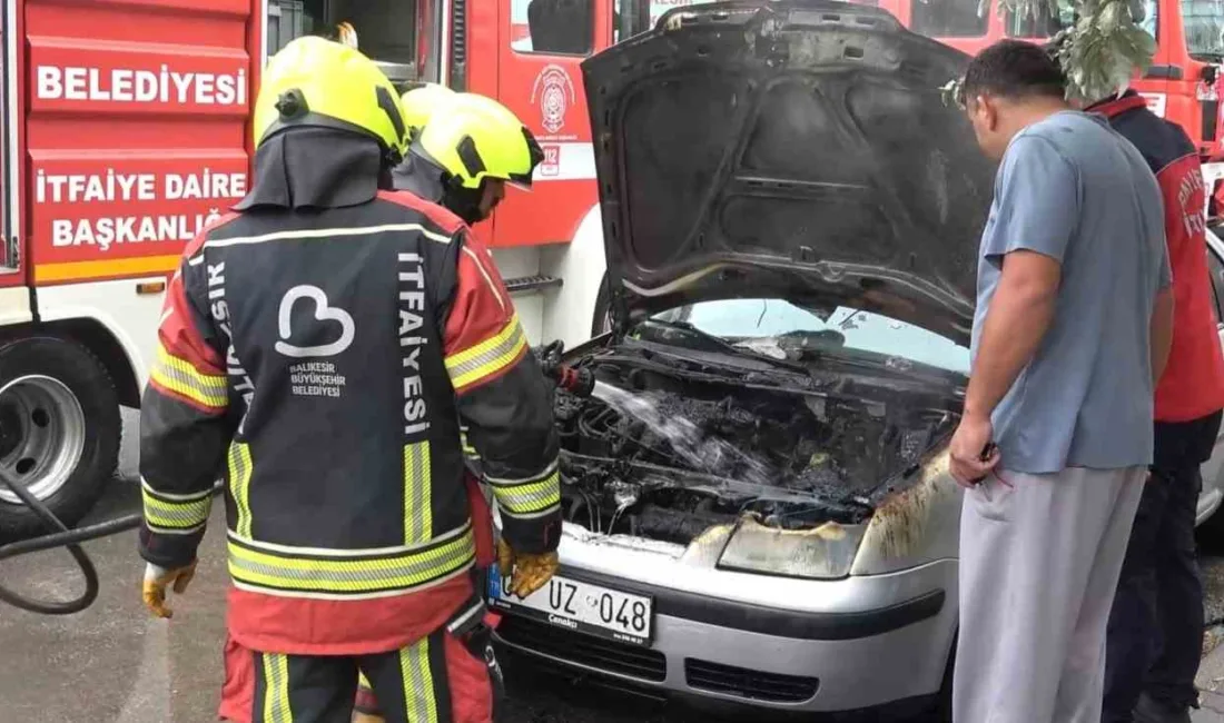 Balıkesir’in Karesi ilçesinde park halindeki bir otomobilde yangın çıktı. Olay,