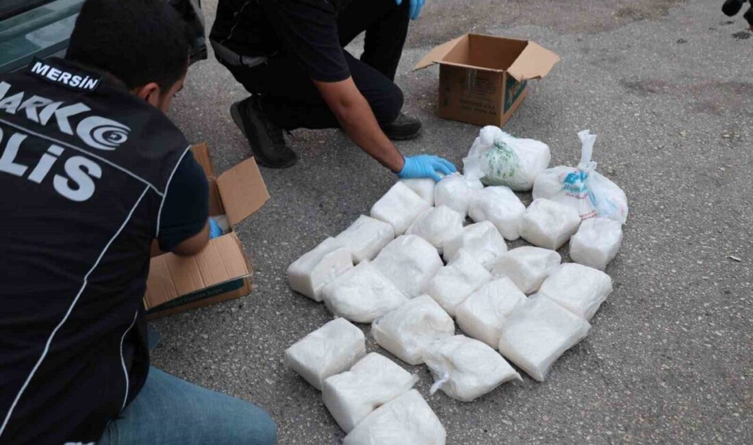 Mersin polisinin yaptığı operasyonda otomobilde bardak kolilerinin içerisine zulalanan 31