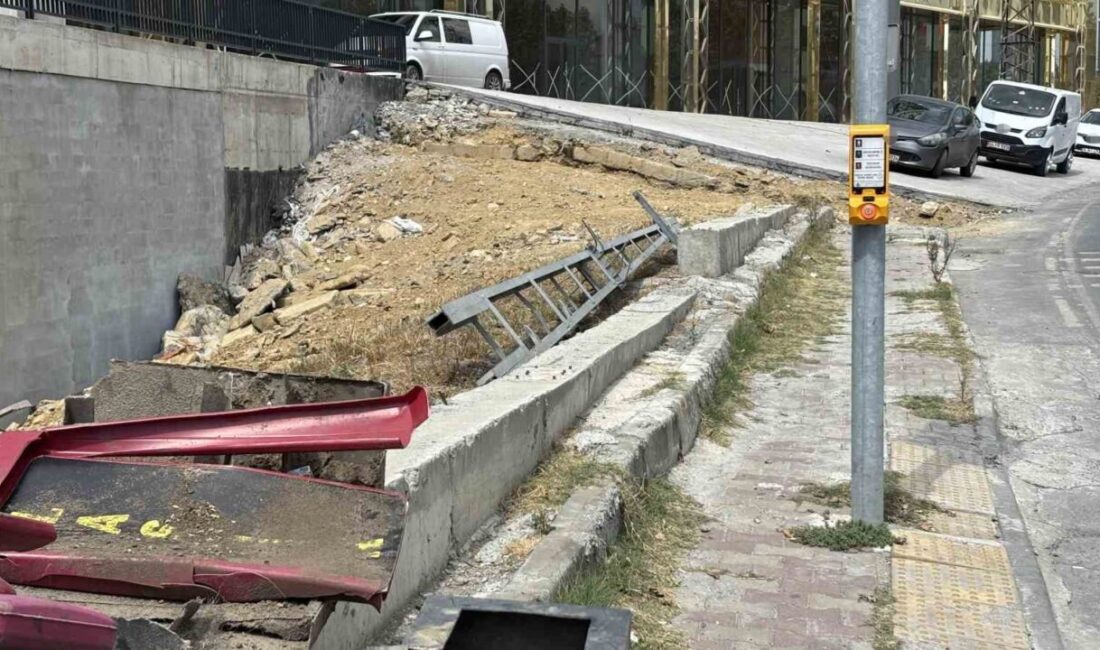İstanbul’un Başakşehir ilçesinde kontrolden çıkan bir otomobil yol kenarındaki iş