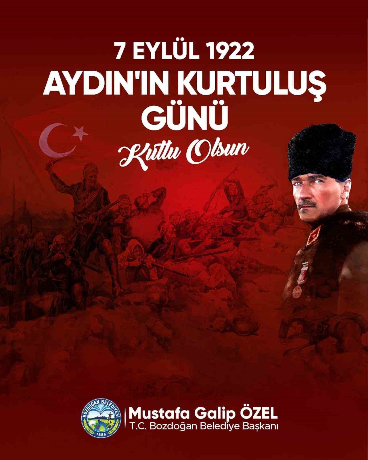 Bozdoğan Belediye Başkanı Mustafa Galip Özel, Aydın’ın düşman işgalinden kurtuluşunun