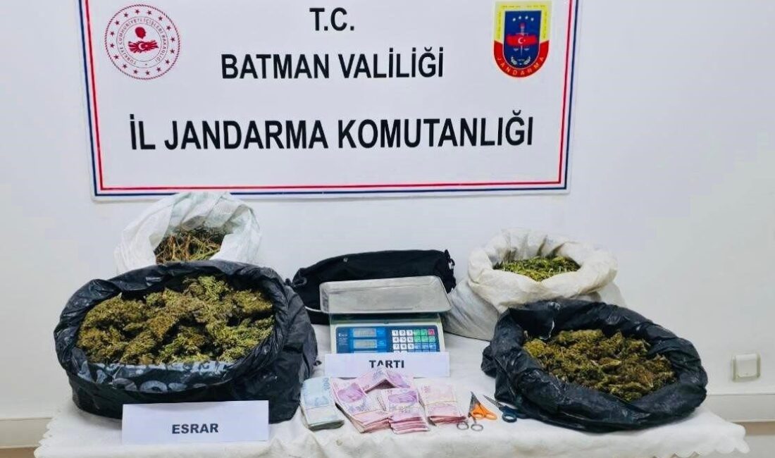 Batman’da düzenlenen operasyonda 6 kilo 300 gram esrar maddesi ele
