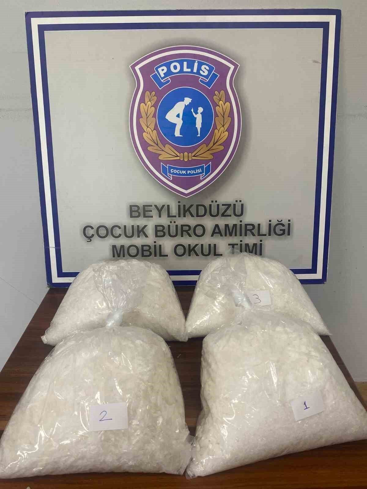 Beylikdüzü’nde polis ekipleri tarafından okul ve çevrelerinde gerçekleştirilen uyuşturucu denetimde