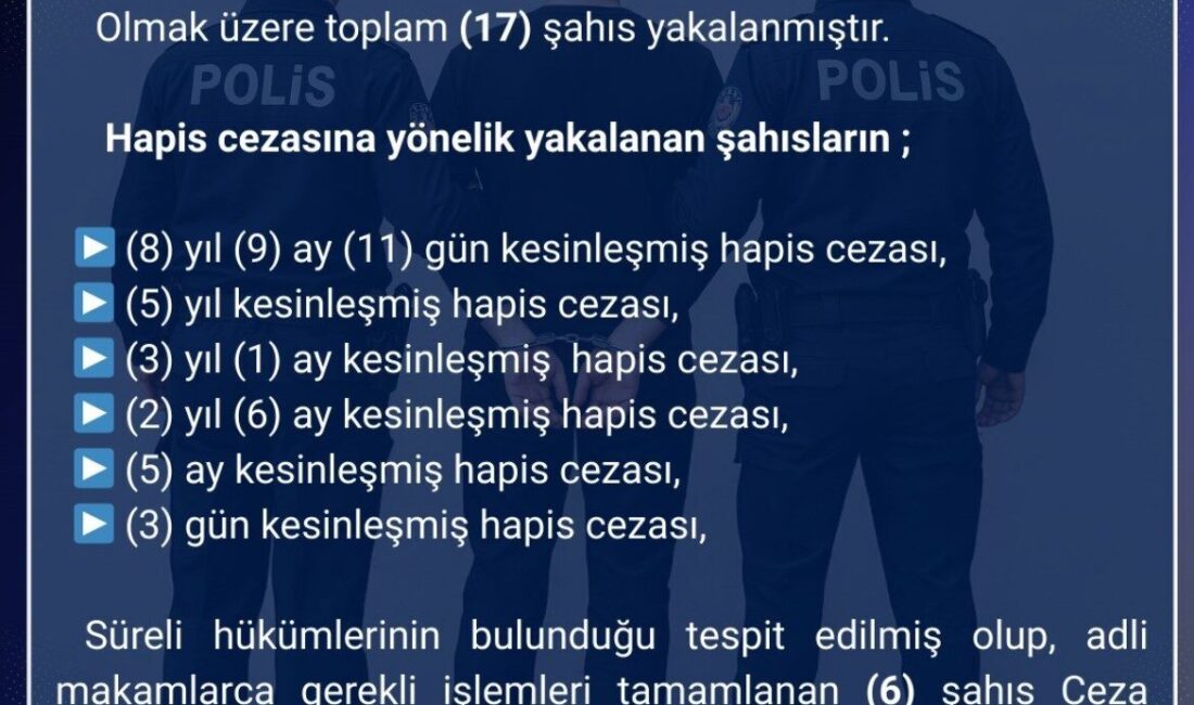 Bingöl’de polis ekipleri tarafından yapılan çalışmada, aranan 17 şüpheli yakalandı.