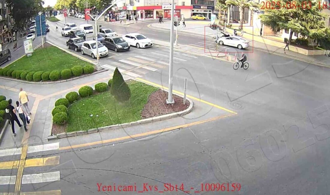Sakarya’nın Adapazarı ilçesinde bisiklet sürücüsü yaya geçidinden karşıya geçmek istediği