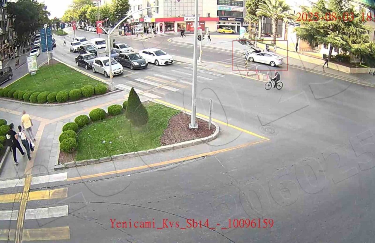 Sakarya’nın Adapazarı ilçesinde bisiklet sürücüsü yaya geçidinden karşıya geçmek istediği
