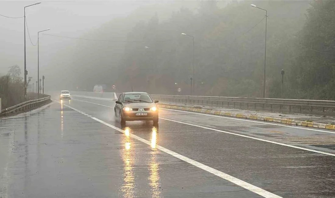 Bolu Dağı’nda etkili olan yoğun sis ve sağanak sebebiyle görüş