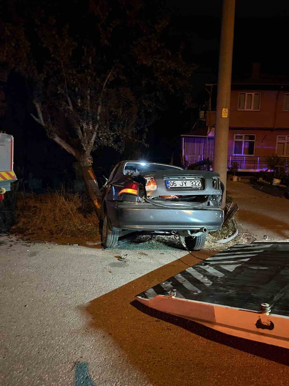 Bolu’da D-100 kara yolunda FIAT marka otomobil, kontrolden çıkarak yol