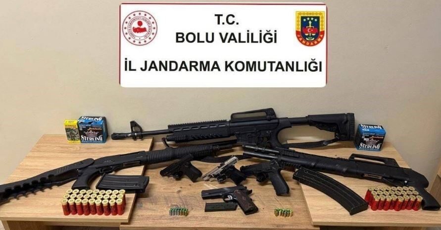 Bolu’da düğün sırasında havaya ateş açıldığını fark eden jandarma ekipleri,