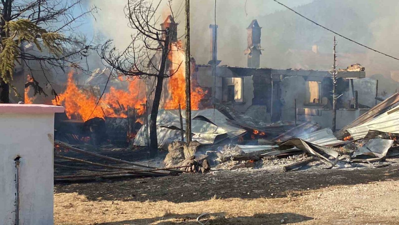 Bolu’nun Aladağlar mevkiinde bulunan Aşağı Soku Yaylası’nda çıkan yangında 4