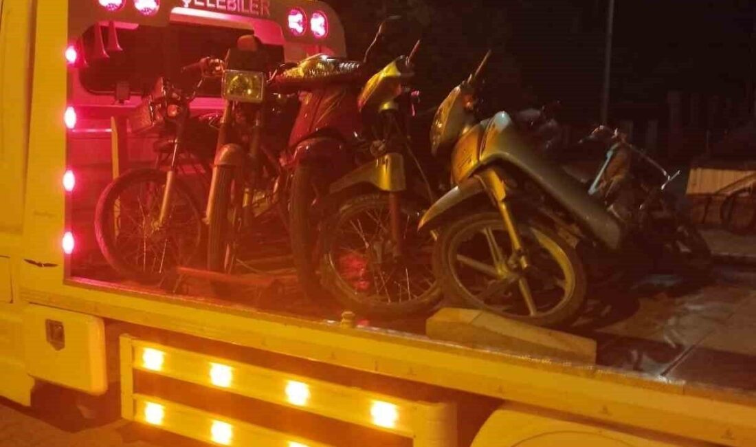 Afyonkarahisar’ın Bolvadin ilçesinde polis tarafından gerçekleştirilen trafik denetiminde 20 motosiklet