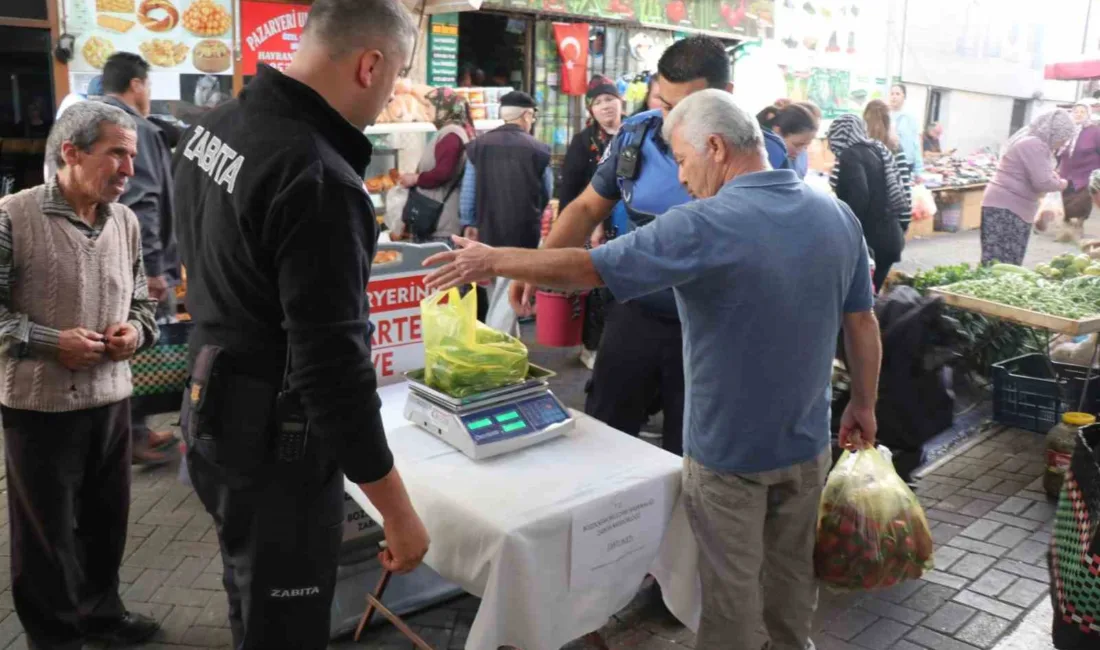 Bozdoğan Belediyesi Zabıta Amirliği ekipleri tarafından, Salı Pazarı’nda vatandaşların aldığı