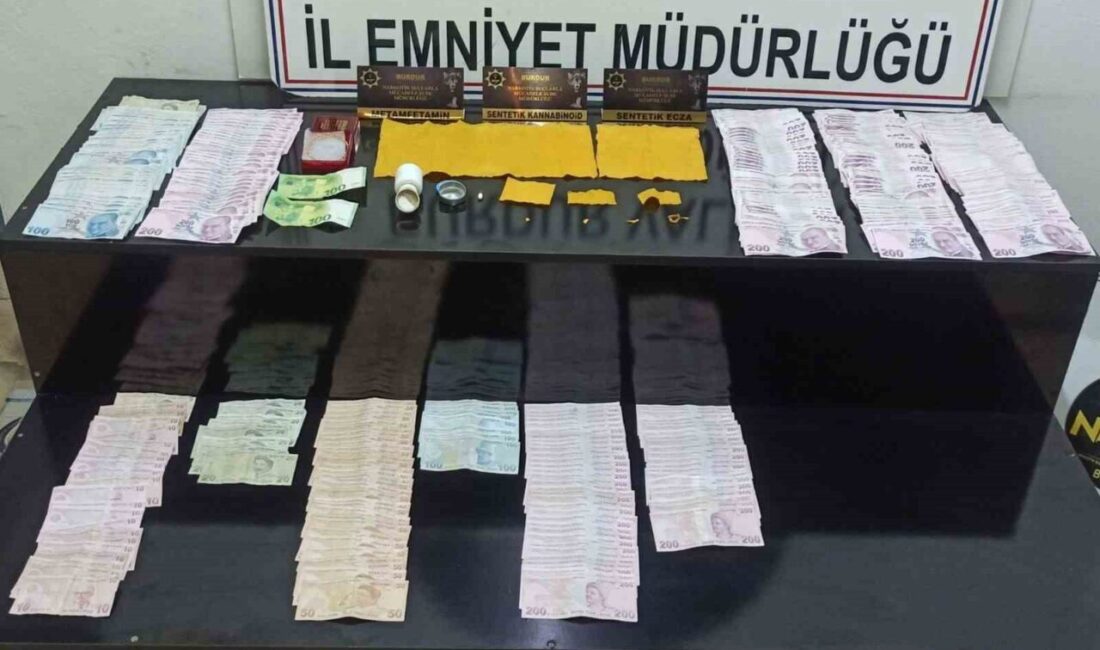 Burdur’da polis ekiplerince yapılan çalışmada çok sayıda uyuşturucu madde ele