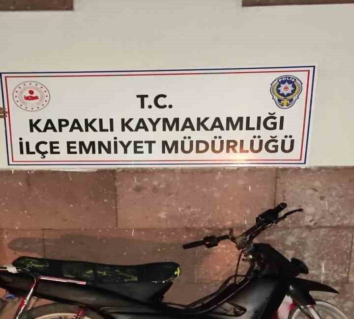 Kapaklı İlçe Emniyet Müdürlüğü ekipleri tarafından yapılan çalışmalarda, bir çalınan