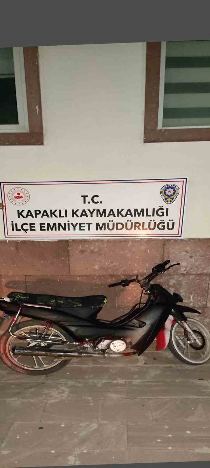 Kapaklı İlçe Emniyet Müdürlüğü ekipleri tarafından yapılan çalışmalarda, bir çalınan