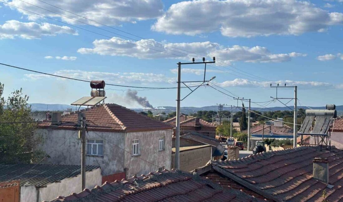 Çanakkale’nin Ezine ilçesinde çıkan orman yangınına ekiplerin havadan ve karadan