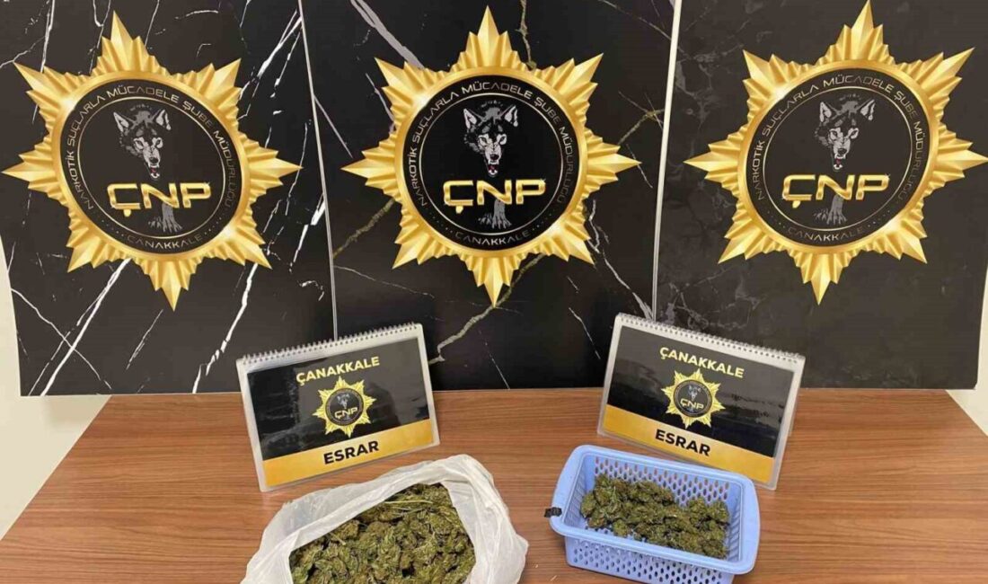 Çanakkale’de polis ekipleri tarafından uyuşturucuyla mücadele çerçevesinde düzenlenen 4 operasyonda
