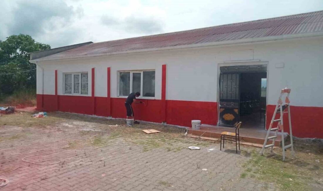 Samsun’un Çarşamba ilçesinde Ahubaba Ortaokulu, yükümlülerin desteğiyle yeniledi. Yenileme çalışmaları,