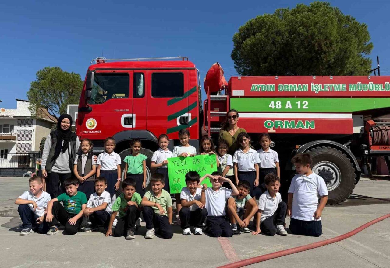 Aydın’ın Çine ilçesinde öğrencilere orman yangınları ile ilgili farkındalık eğitimi