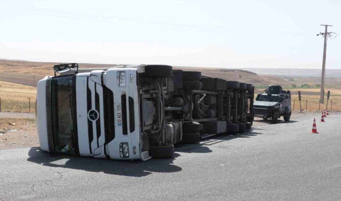 Şırnak’ın Cizre ilçesinde virajı alamayan tır yolda devrildi, kazada sürücü
