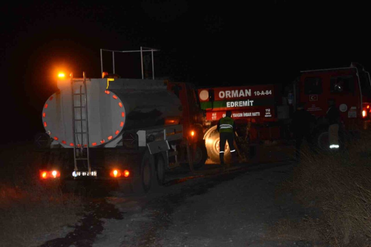Balıkesir’in Ayvalık ilçesi Cunda Adası’nda makilik alanda çıkan yangın korkuttu.