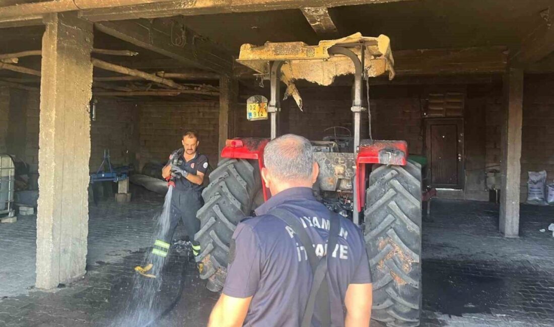 Adıyaman’da depoda bulunan bir traktör alev alarak yandı. Edinilen bilgilere