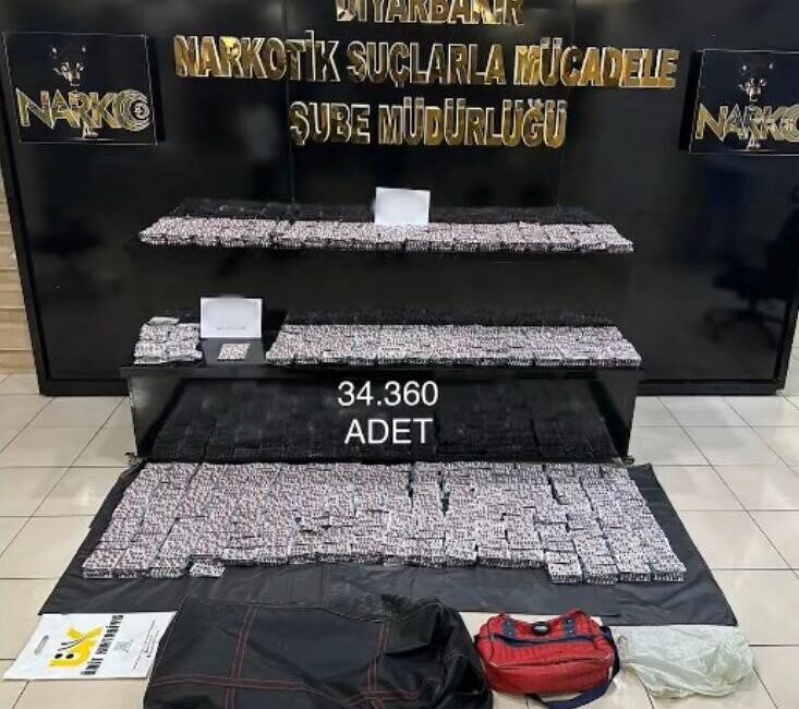 Diyarbakır’da polis ekiplerince düzenlenen operasyonlarda, 34 bin 360 adet uyuşturucu