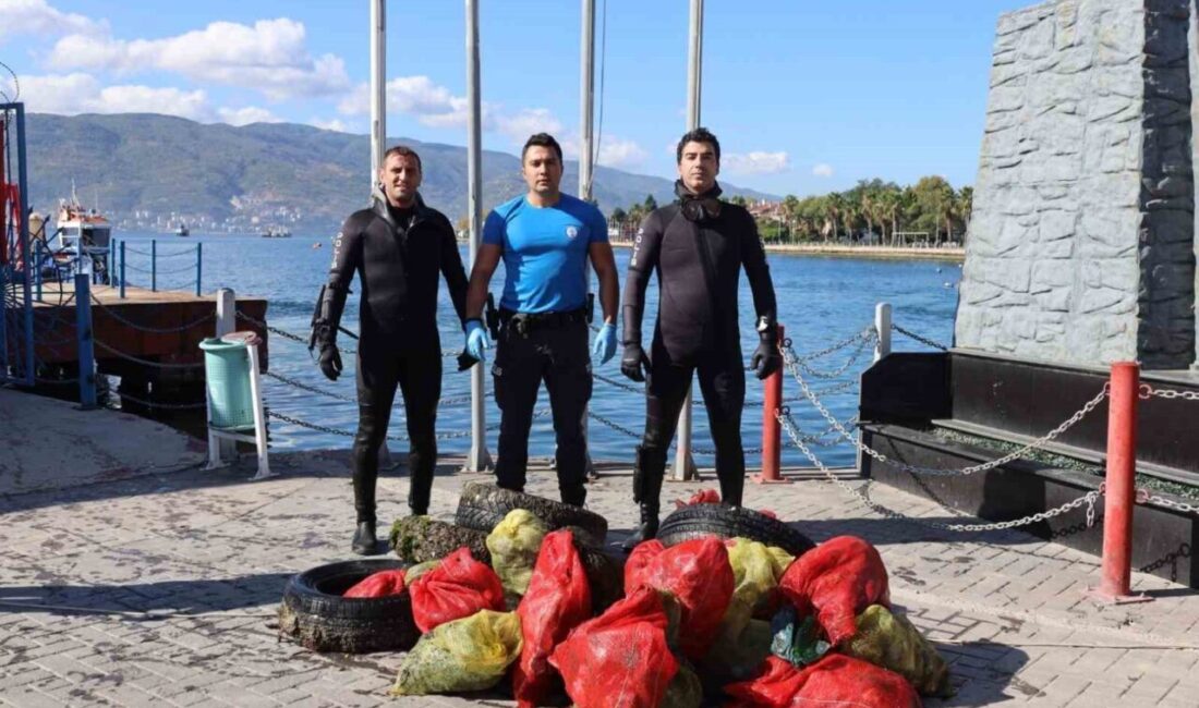 Kocaeli’de Dünya Temizlik Günü’nde gönüllüler, sahil ve denizden 172 kilo