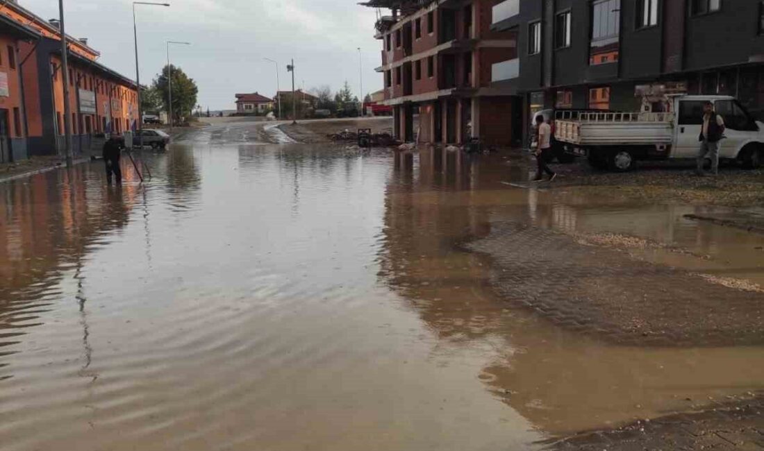 Karabük’ün Eflani ilçesinde etkili olan sağanak yağış hayatı olumsuz etkiledi.