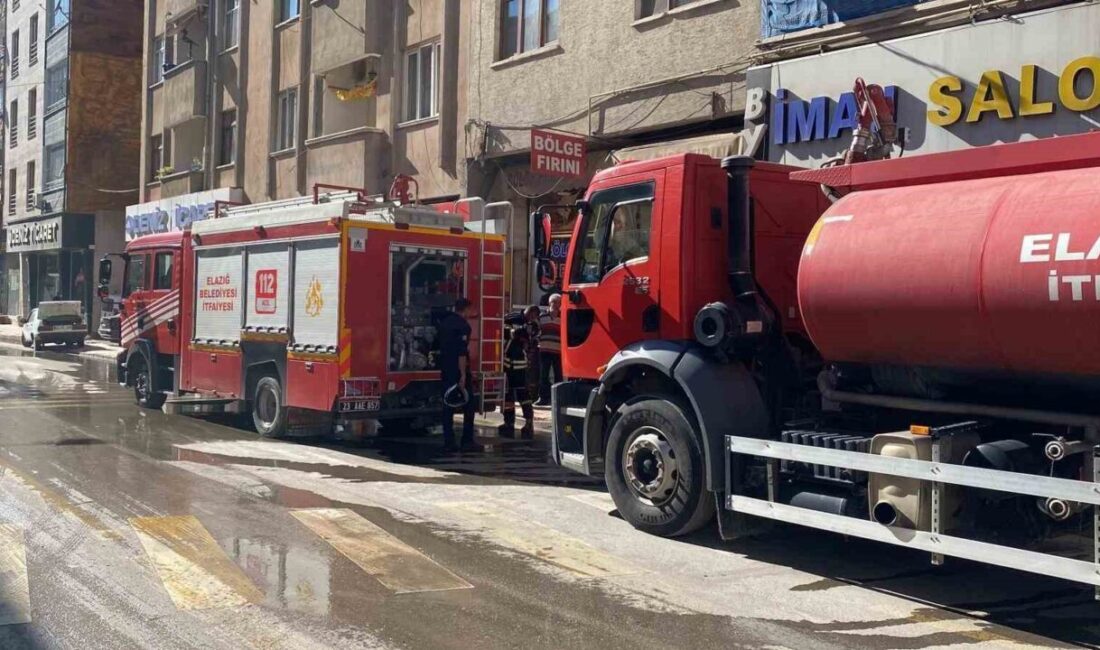 Elazığ’da bir fırına ait odunluk alanda çıkan yangın, itfaiye ekipleri