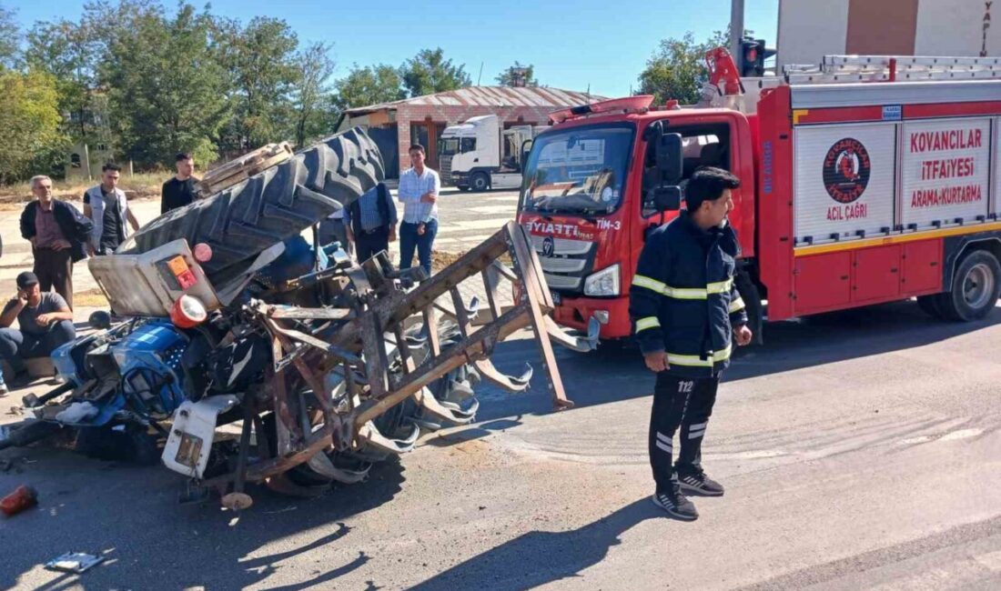 Elazığ’da pulluğu takılan traktör devrildi. Kazada, 2 kişi yaralandı. Kaza,