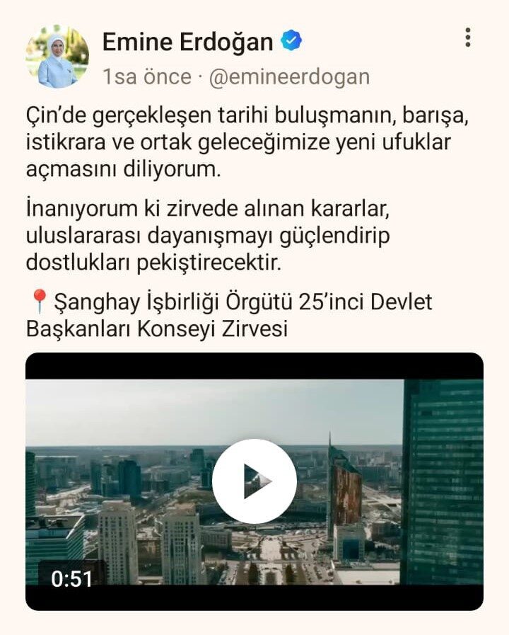 Cumhurbaşkanı Recep Tayyip Erdoğan’ın eşi Emine Erdoğan, Çin’in Tiencin kentinde