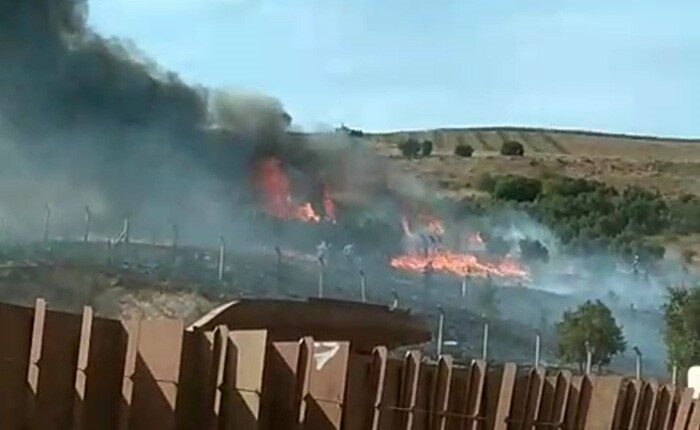 Balıkesir’in Erdek ilçesi Karşıyaka Mahallesi’nde otluk ve ağaçlık alanda yangın