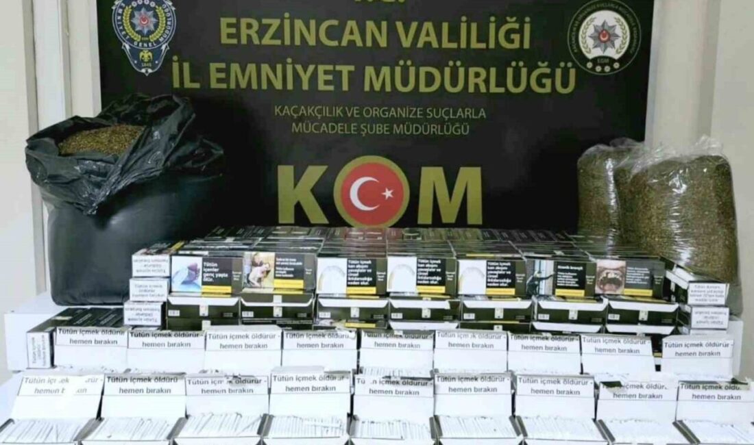 Erzincan’da Kaçakçılık ve Organize Suçlarla Mücadele Şube Müdürlüğü ekiplerince bir