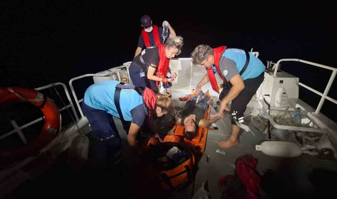 Muğla’nın Fethiye ilçesi açıklarında seyreden özel teknede yaralanan vatandaş Sahil