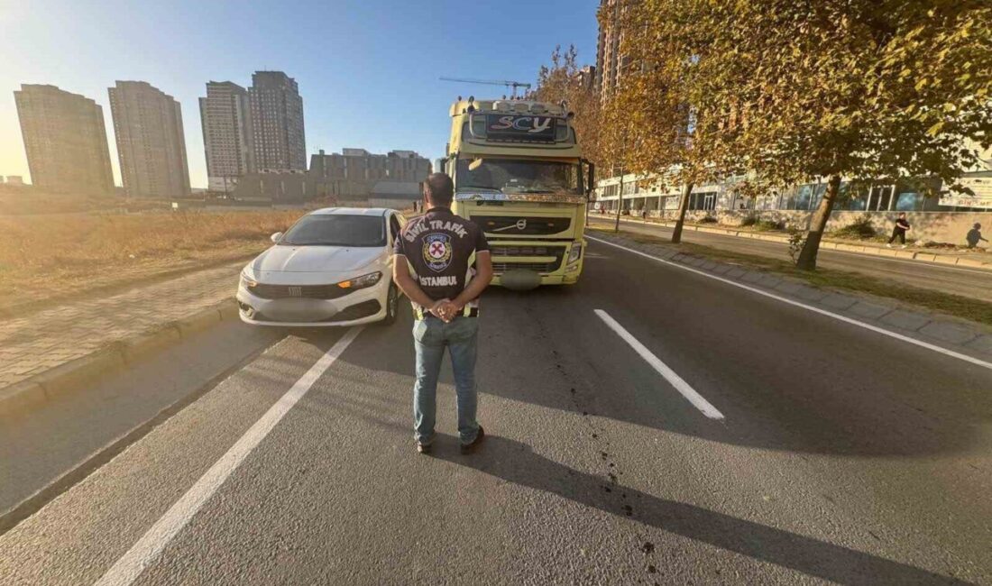 Gaziosmanpaşa’da yasak olmasına rağmen bisiklet yoluna tır park eden sürücü