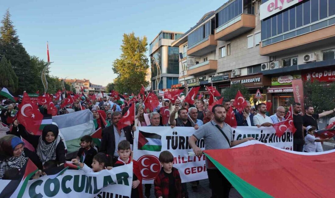 Kütahya’nın Gediz ilçesinde Filistin’e destek yürüyüşü düzenlendi. Gediz Belediyesi, Dumlupınar
