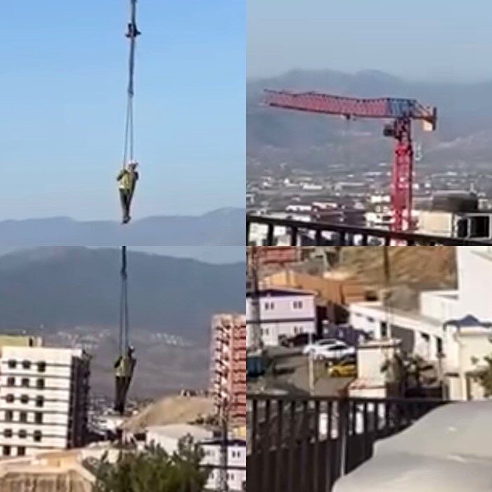 Kahramanmaraş’ta yapımı devam eden konutların olduğu şantiye alanına bir işçinin