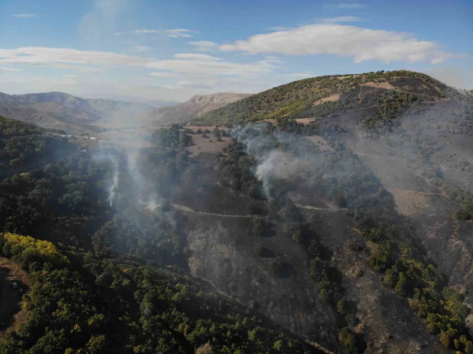 Gümüşhane’nin Kelkit ilçesinde çıkış sebebi henüz belirlenemeyen yangında yaklaşık 30