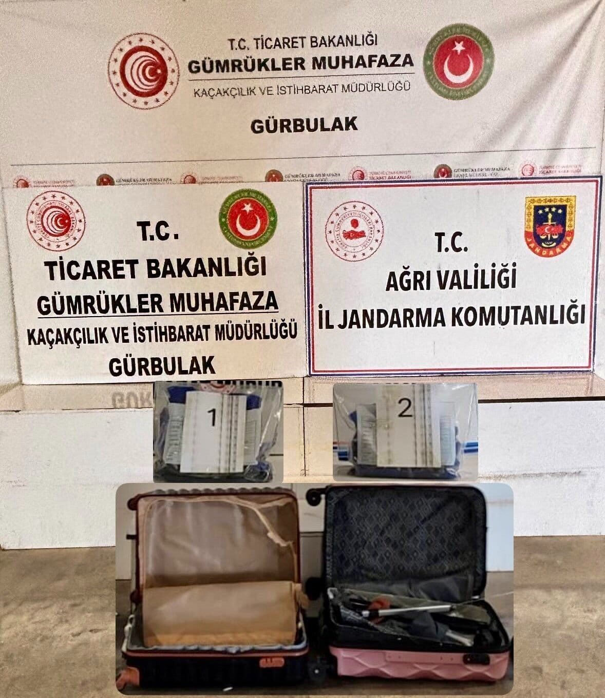 Ağrı’nın Doğubayazıt ilçesindeki Gürbulak Sınır Kapısı’nda düzenlenen operasyonda 4 kilo