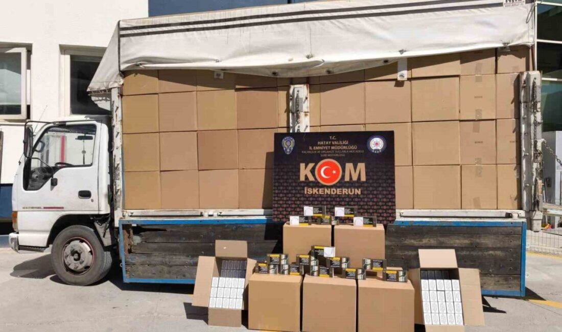 Hatay’ın Belen ilçesinde motosikletli polis ekipleri tarafından durdurulan kamyonda 2