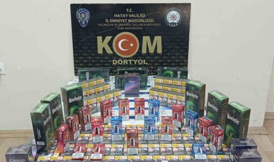 Hatay’da belirlenen adreslere yapılan sahte içki ve kaçakçılık operasyonlarında bin