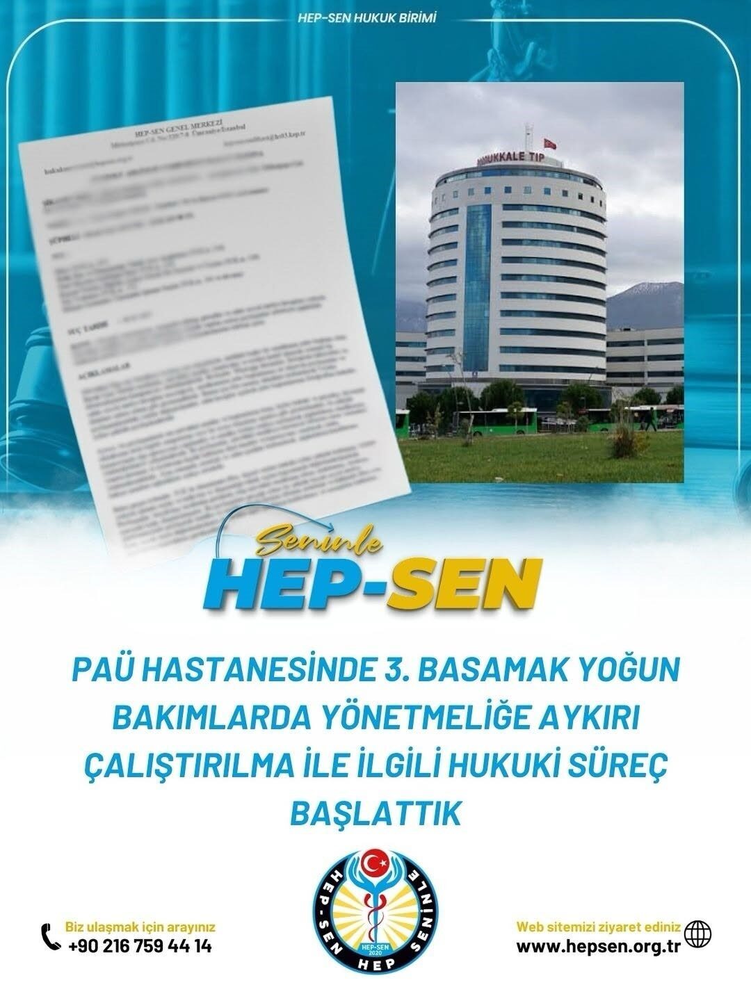 Denizli Pamukkale Üniversitesi’nde (PAÜ) görevli hemşireler, üniversitesi hastanesindeki 3’üncü basamak