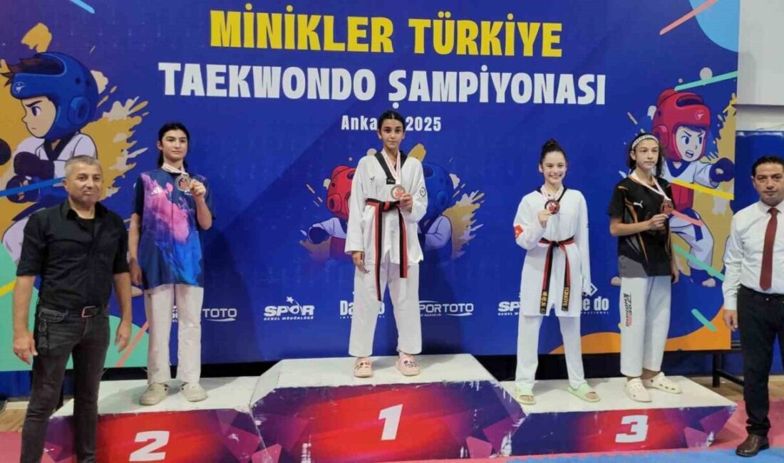 Minikler Türkiye Taekwondo Şampiyonasında Düzceli sporcu Asya Şengönül 9 maçta