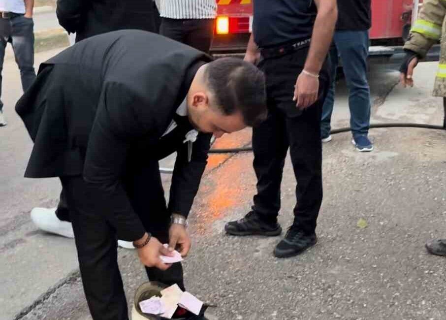 Karabük’ün Safranbolu ilçesinde itfaiye personeli Muhammet Uğur Doğan’ın düğün konvoyu,