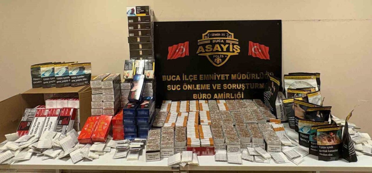 İzmir’in Buca ilçesinde polis ekipleri, kaçakçılıkla mücadele kapsamında düzenledikleri operasyonda