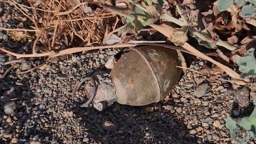 Bursa’nın Orhangazi ilçesinde İznik Gölü sahilinde vatandaşlar tarafından bulunan patlamamış