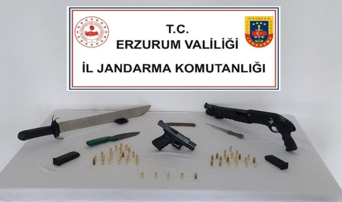 Erzurum’da jandarma ekipleri tarafından yapılan operasyonda bir şahıs ile birlikte