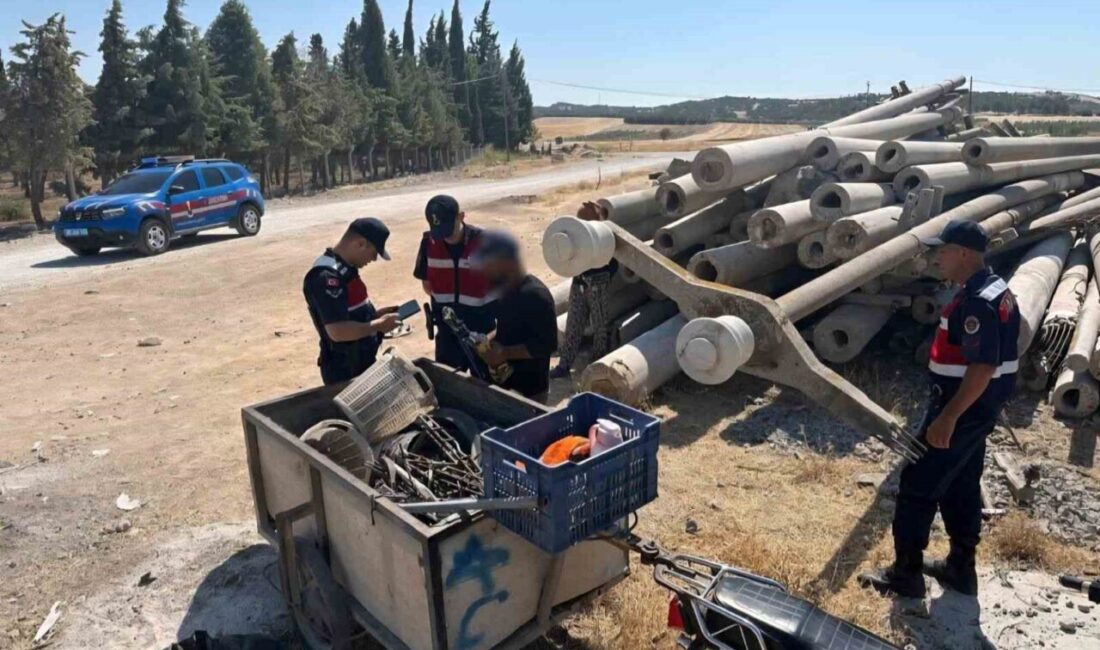 Manisa’nın Saruhanlı ilçesinde devriye gezen jandarma ekipleri bakıma alınan elektrik