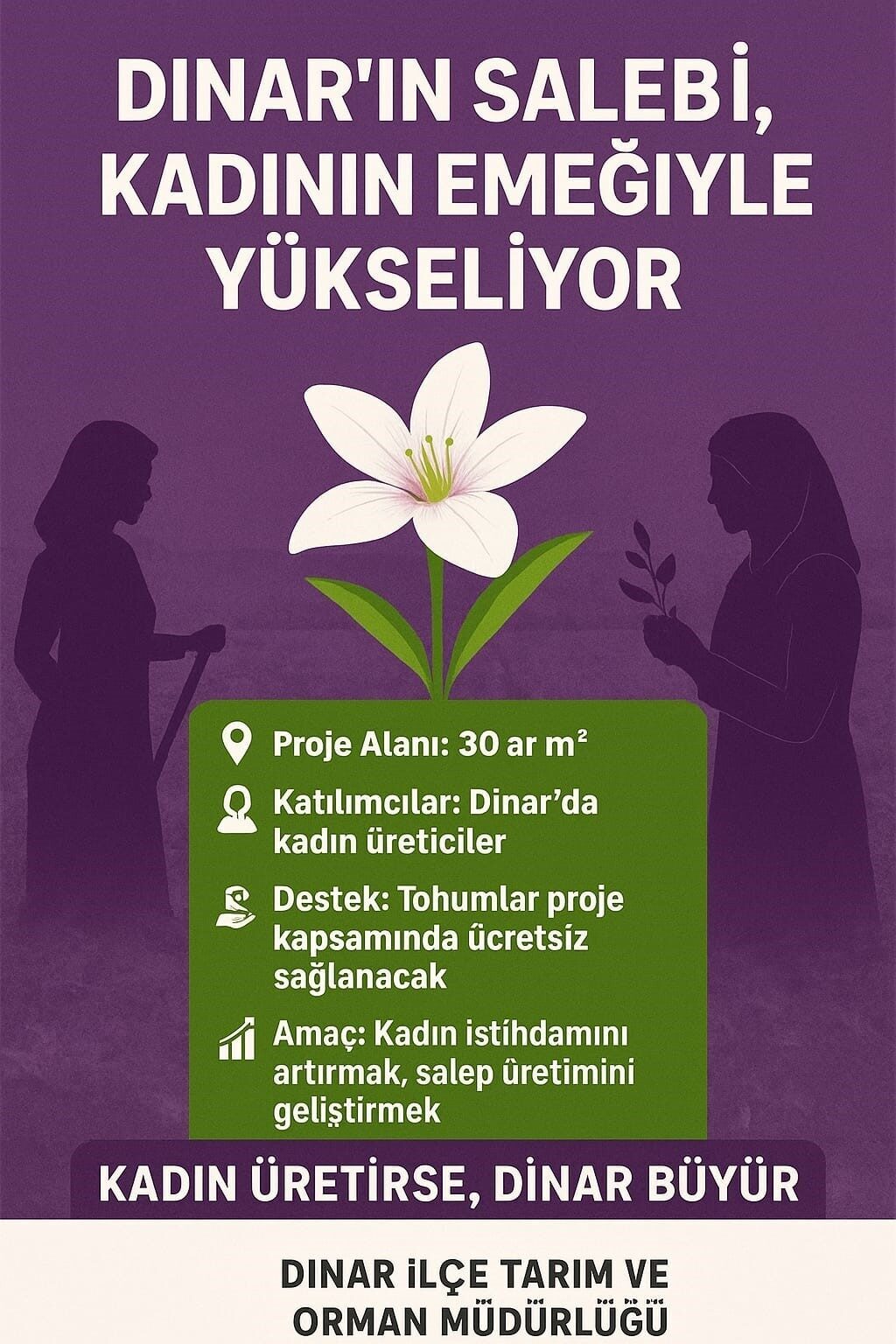 Afyonkarahisar’ın Dinar ilçesinde kadın çiftçilere yönelik ‘Salep Yetiştiriciliği’ projesi başvuruları