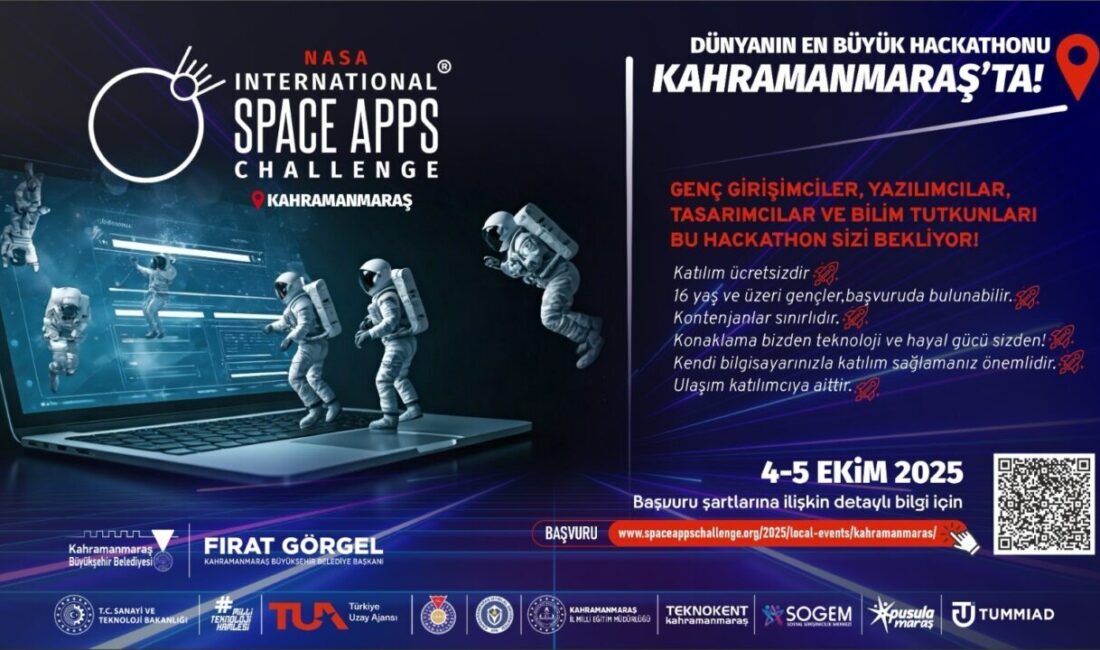 NASA tarafından Kahramanmaraş’ta ilk kez gerçekleştirilecek “NASA Space Apps Challenge”
